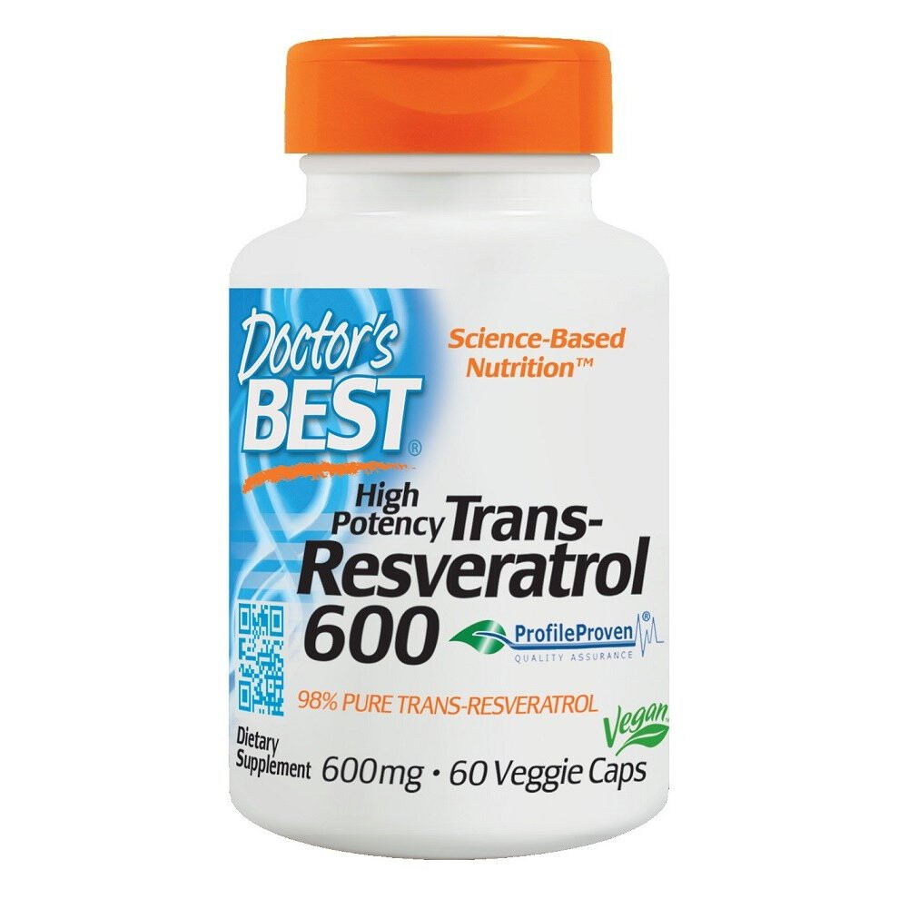 Doctor's Best Trans-Resveratrol 600, 600Mg - 60Vcaps