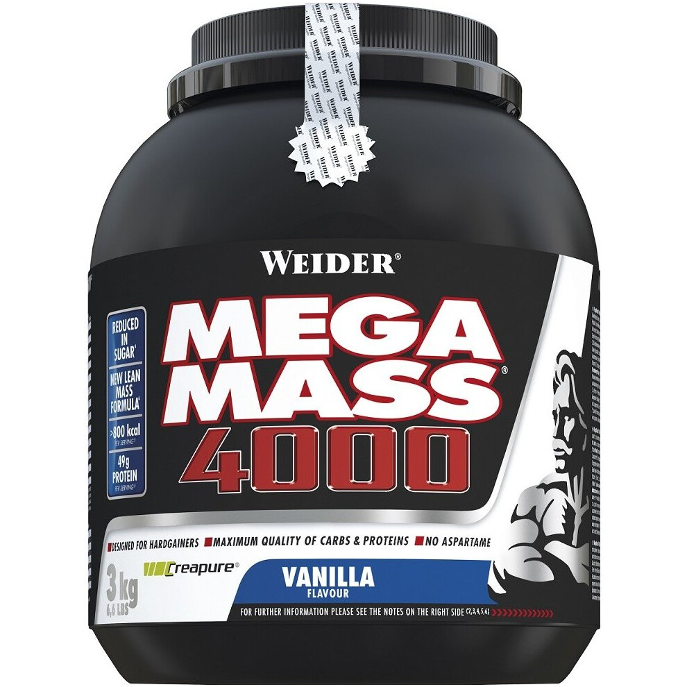 Weider Mega Mass 4000, Strawberry, 3000G