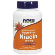 NOW Foods Niacine Spoel-Vrij, 500mg (Dubbele Sterkte) , 90 vcaps