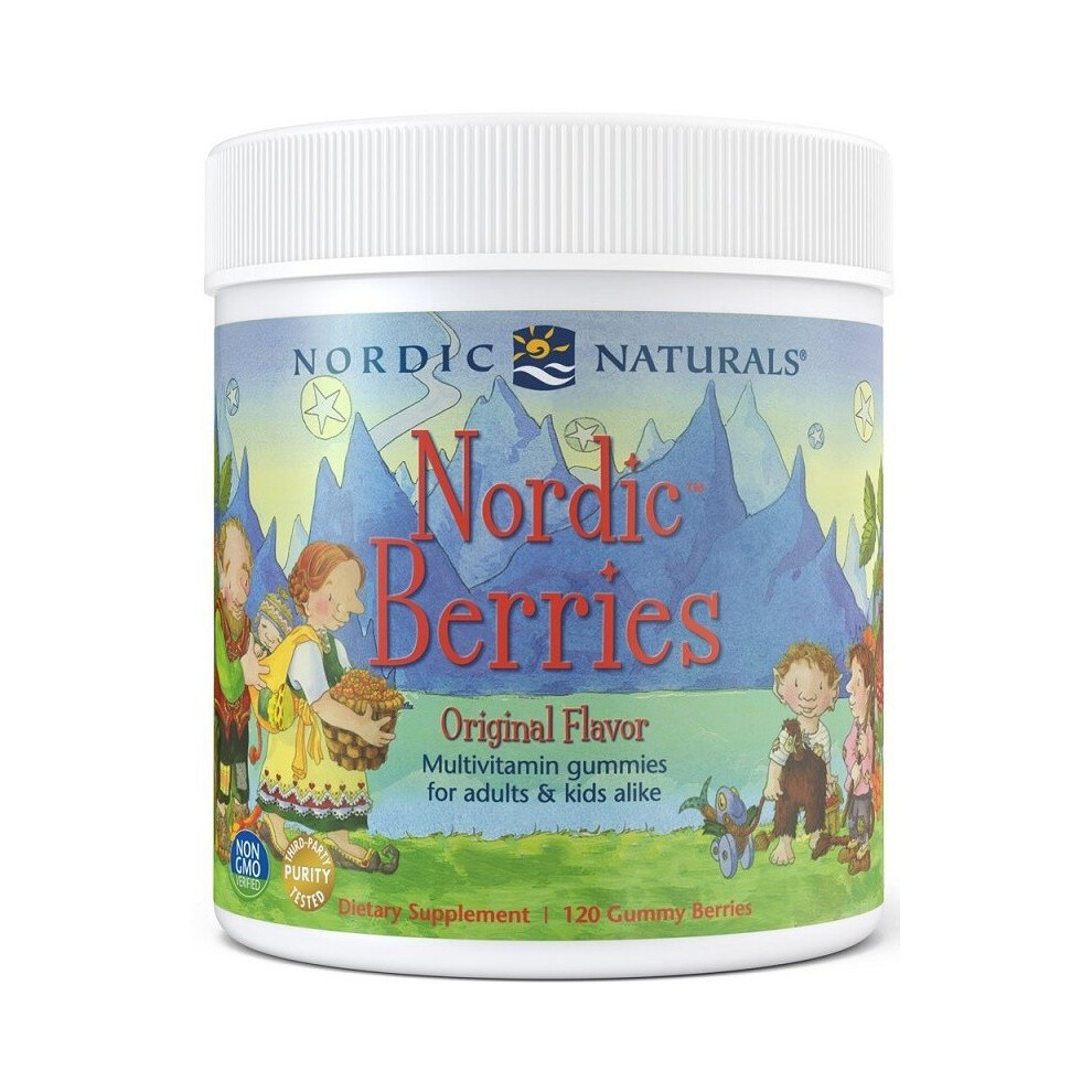Nordic Naturals Nordic Berries Multivitamin, Cherry Berry, 120 Gummy Berries