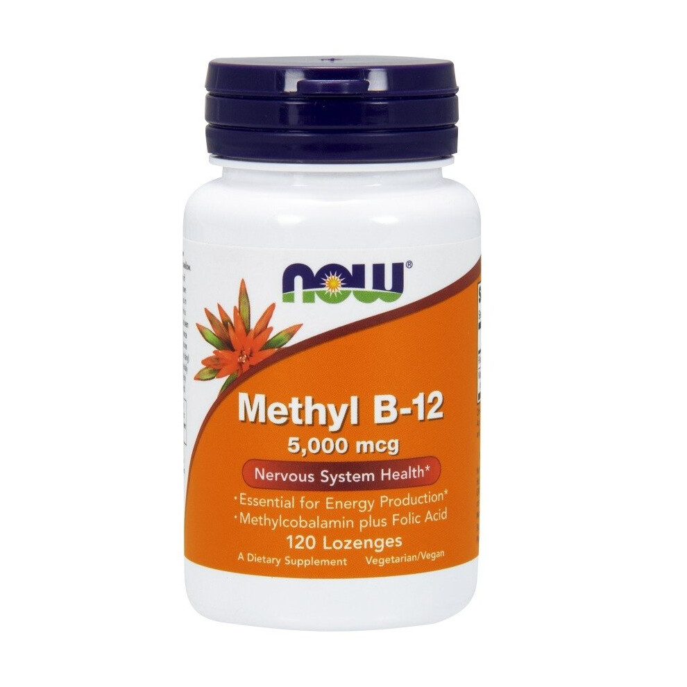 Now Foods Methyl B-12 With Folic Acid, 5000Mcg 120 Lozenges