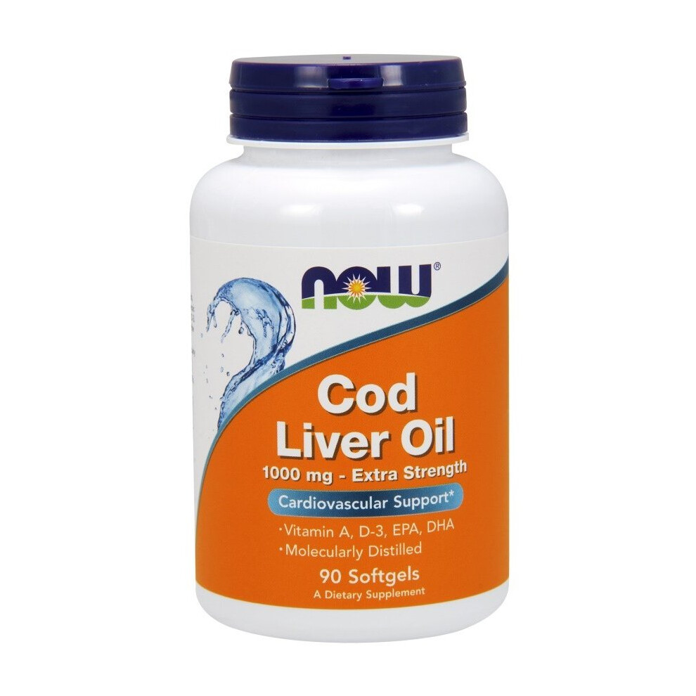 Now Foods Cod Liver Oil, 1000Mg Extra Strength - 90 Softgels
