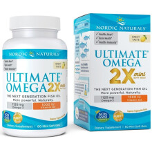 Nordic Naturals, Ultimate Omega 2X med Vitamin D3, Lemon, 60 Mini Soft Gel