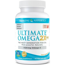 Nordic Naturals, Ultimate Omega Minis, Jordgubbar, 60 Mini mjuka gel (560 mg per gel)