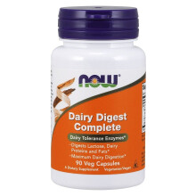 NOW Foods, Dairy Digest Complete, 90 Veg Capsules