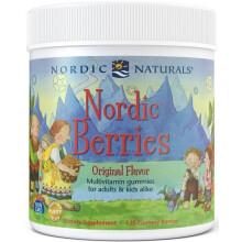Nordic Naturals, Nordic Berries, Multivitaminowe gliceryny, dla dzieci od 3 lat, Pomarańcza i cytryna, 120 gliceryn
