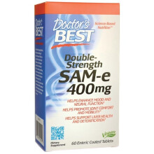 Doctor's Best, SAM-e, Doble Fuerza (Disulfato Tosilato), 400 mg, 60 Comprimidos Entericos