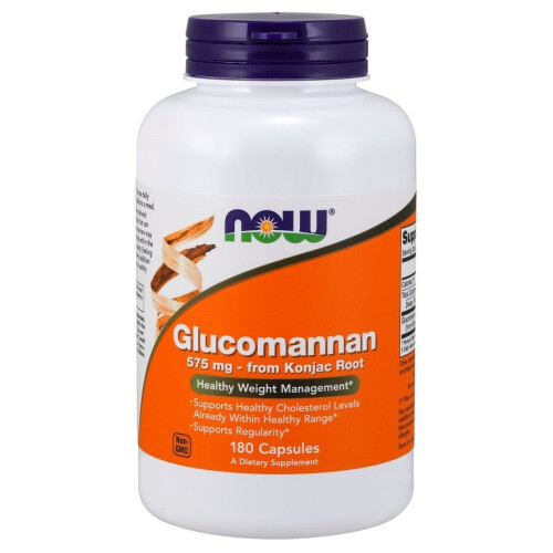 NOW Foods Τώρα Τροφές, Γλουκομάννα, 575 mg, 180 Βοτάνια Φιάλες
