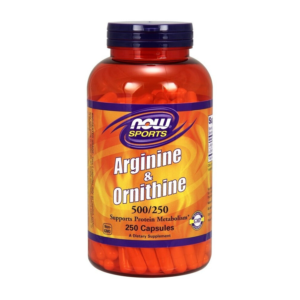 Now Foods Arginine & Ornithine, 500/250 250 Caps