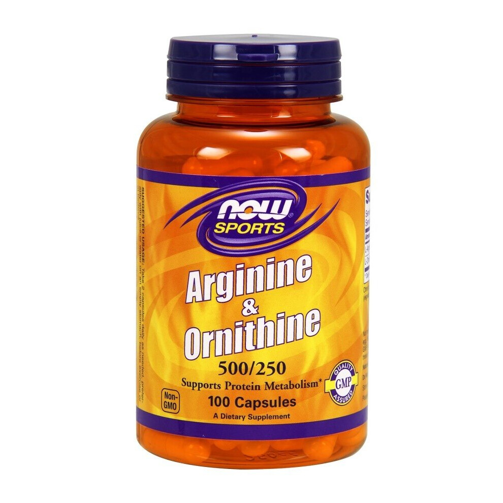 Now Foods Arginine & Ornithine, 500/250 100 Caps