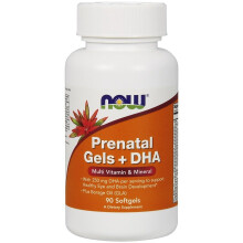 NOW Foods, Prenatační Gely + DHA, 90 Softgels