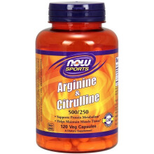 NOW Foods, Sport, Arginină & Citrulină, 120 Capsule Vegane