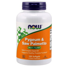 NOW Foods Pygeum & Saw Palmetto with Pumpkin Seed Oil, 120 Softgels for Prostate & Urinary Health