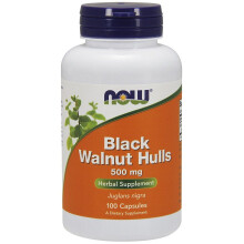 NOW Foods, Svarta Valnöt Hulls, 500 mg, 100 Veg Capsules