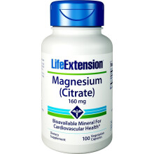 Life Extension, Magnézium (Citrát), 100 mg, 100 Vegetáriánus Kapszula