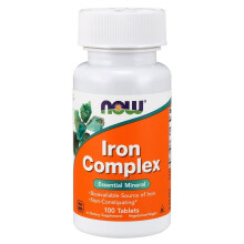 NOW Foods, Eisenkomplex, 100 Tabletten