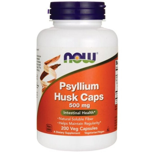 NOW Foods Psyllium Hush Caps, 500 mg, 200 Veg Capsuler