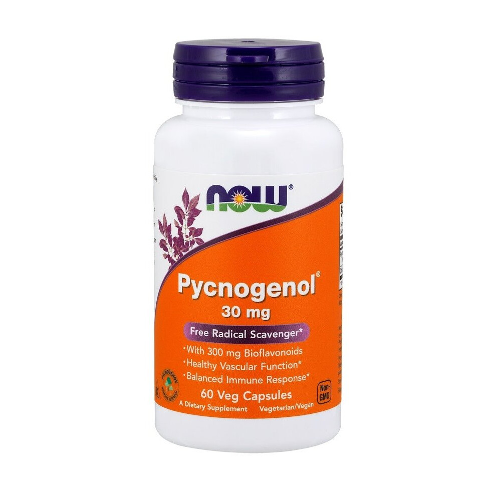 Now Foods Pycnogenol With 300Mg Bioflavonoids, 30Mg 60 Vcaps