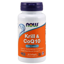 NOW Foods, Krill & CoQ10, 60 Zachte-Gels