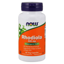 NOW Foods Supplements Rhodiola 500 mg Helps Body Adapt to Stress of Daily Life* Adaptogenic Herb* 60 Veg Capsules