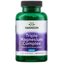 Swanson Complejo Triple de Magnesio, 400 mg , 100 cáps.