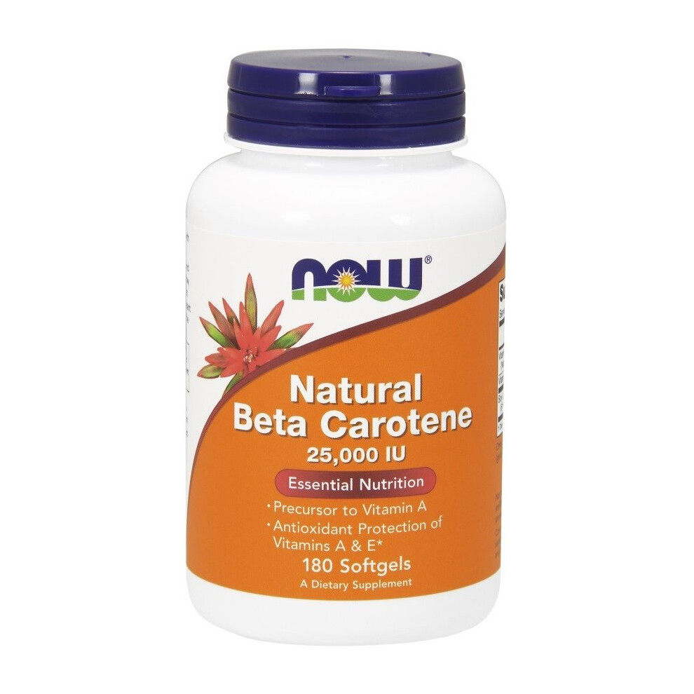 NOW Foods  Beta Carotene Natural, 25 000 IU , 180 softgels