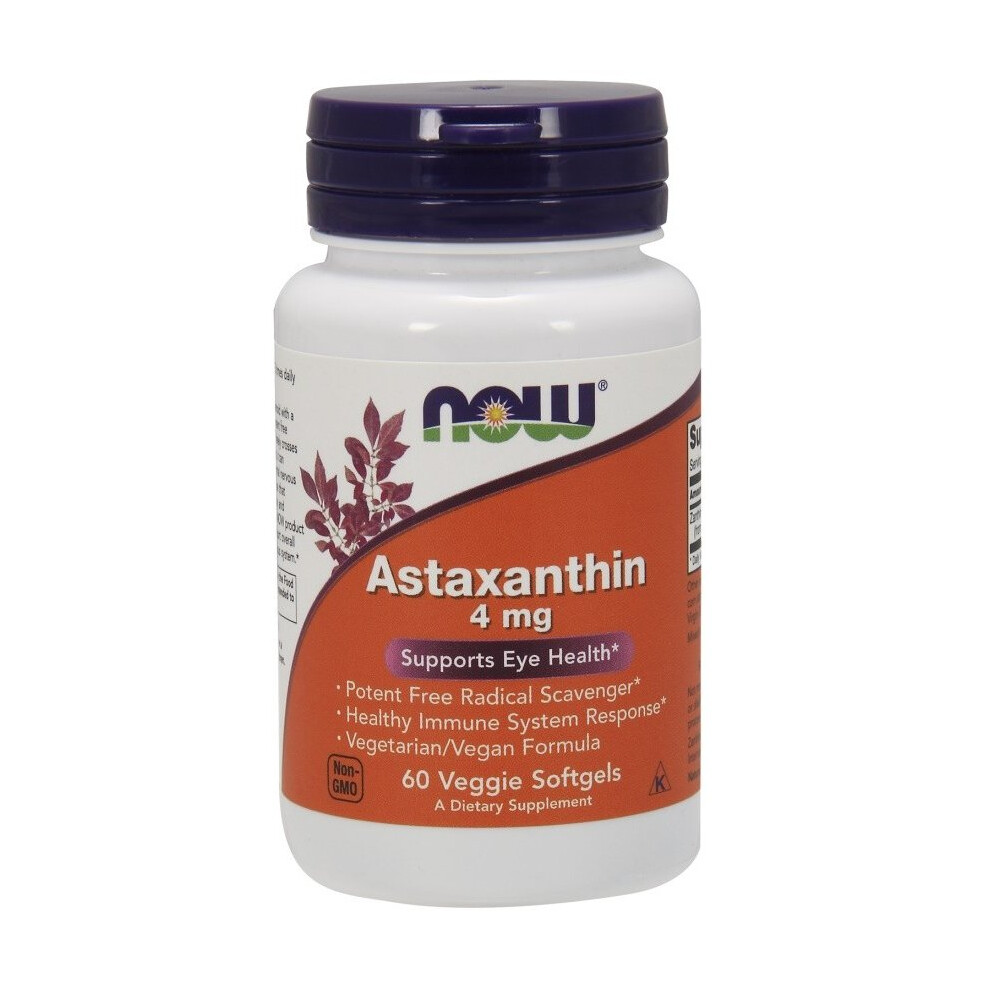 Now Foods Astaxanthin, 4Mg - 60 Veggie Softgels