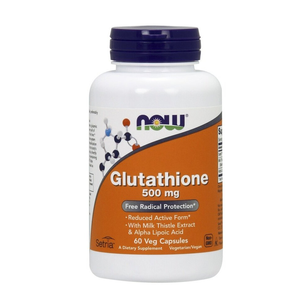 NOW Foods  Glutathione with Milk Thistle Extract & Alpha Lipoic Acid, 500mg, 60 vcaps 