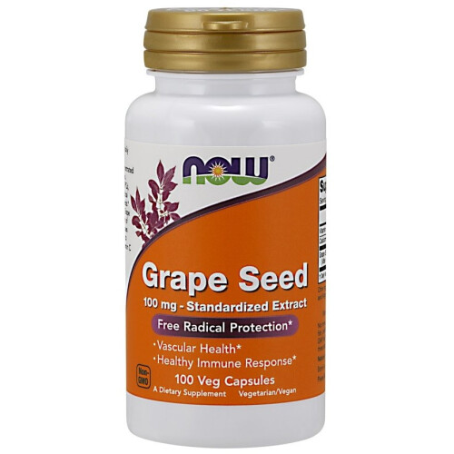 NOW Foods NOW Foods, Grape Seed, Standardized Extract, 100 mg, 100 Veg Capsules