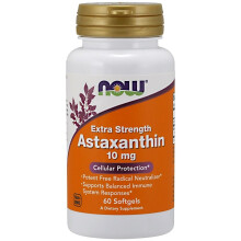 NOW Foods, Astaksantiini, Lisää Voimaa, 10 mg, 60 pehmeää tablettia