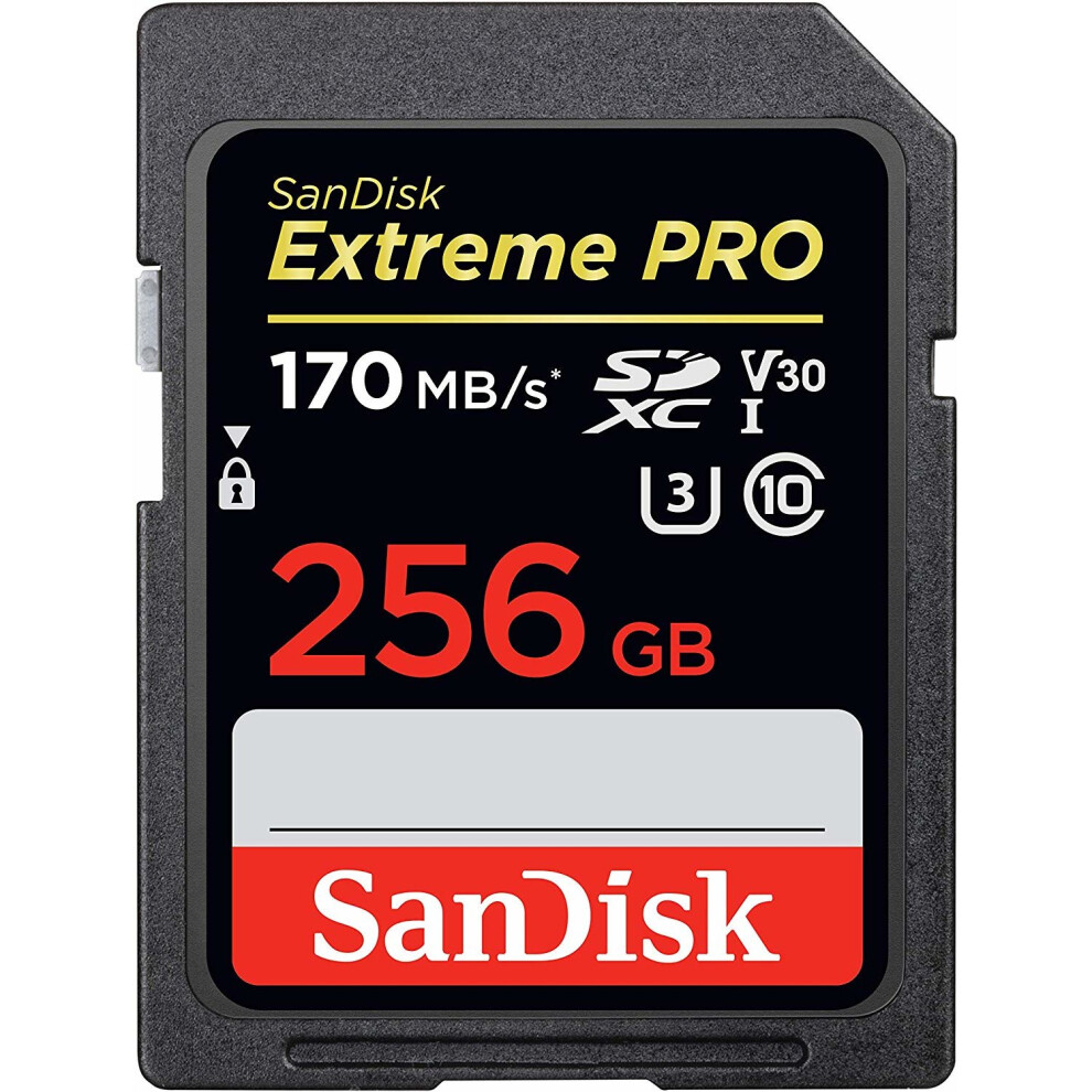 SanDisk 256GB Extreme PRO SDXC Memory Card, UHS-I Class 10 V30 170MB/s