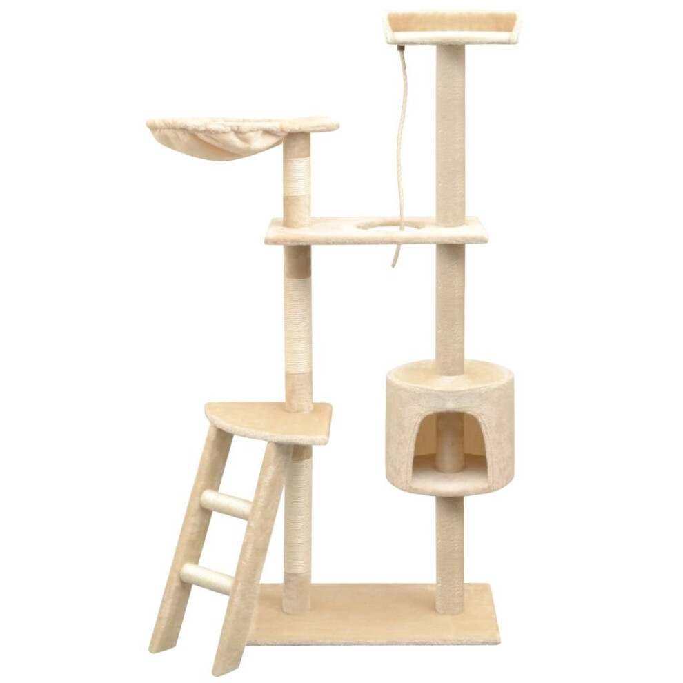 Vidaxl Cat Tree With Sisal Scratching Posts 150 Cm Beige Play Tower House Condo