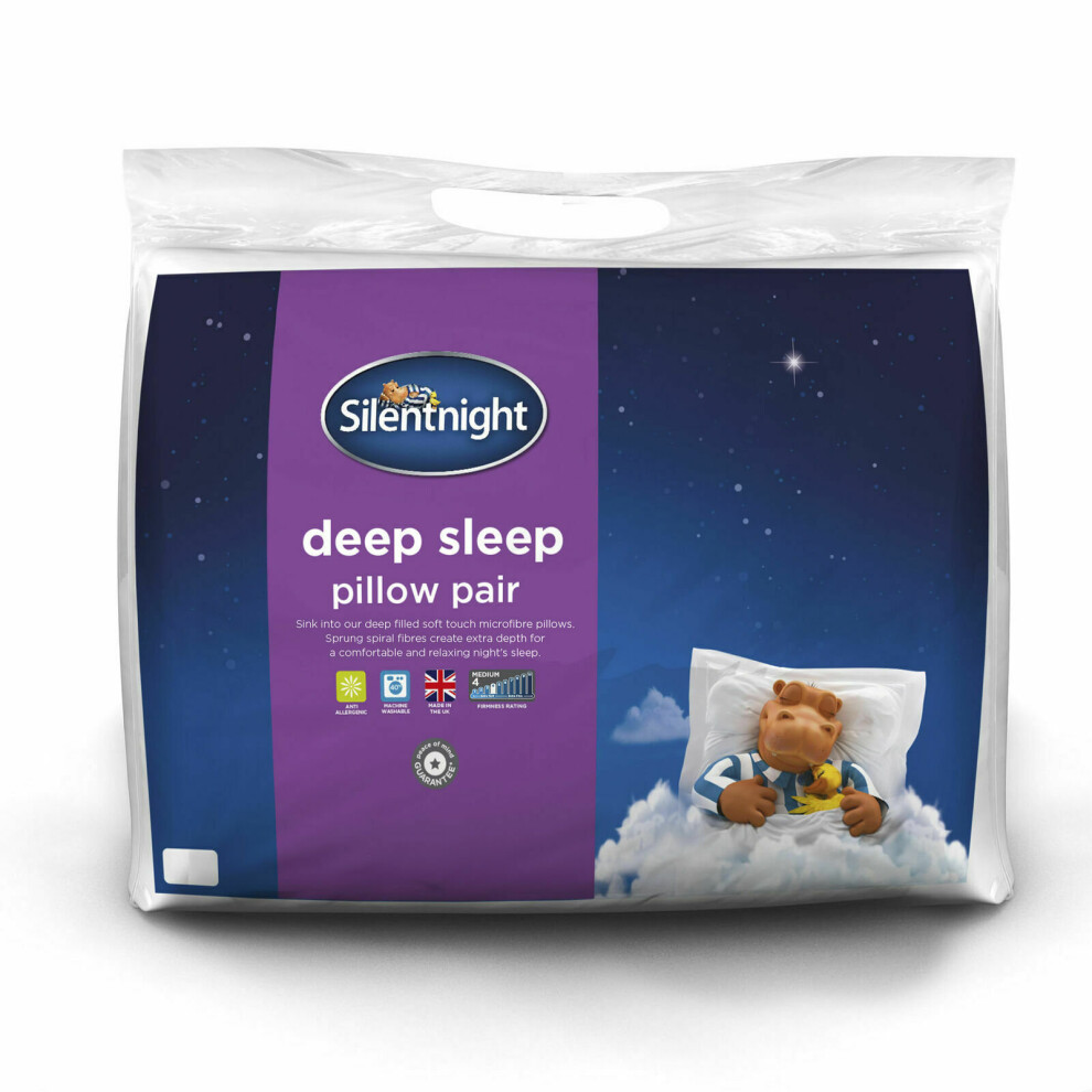 Silentnight Deep Sleep Pillow, White, Pack of 2 Pillows