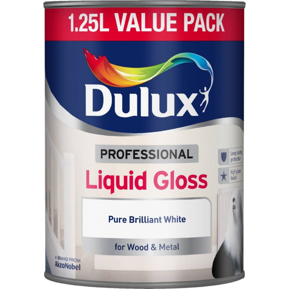 Dulux Professional Liquid Gloss Pure Brilliant White - Wood & Metal Paint 1.25L