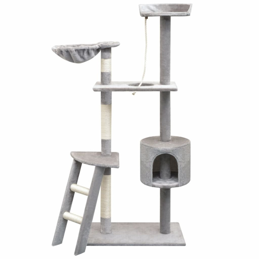 vidaXL Cat Tree with Sisal Scratching Posts 150 cm Grey Play Tower House Condo