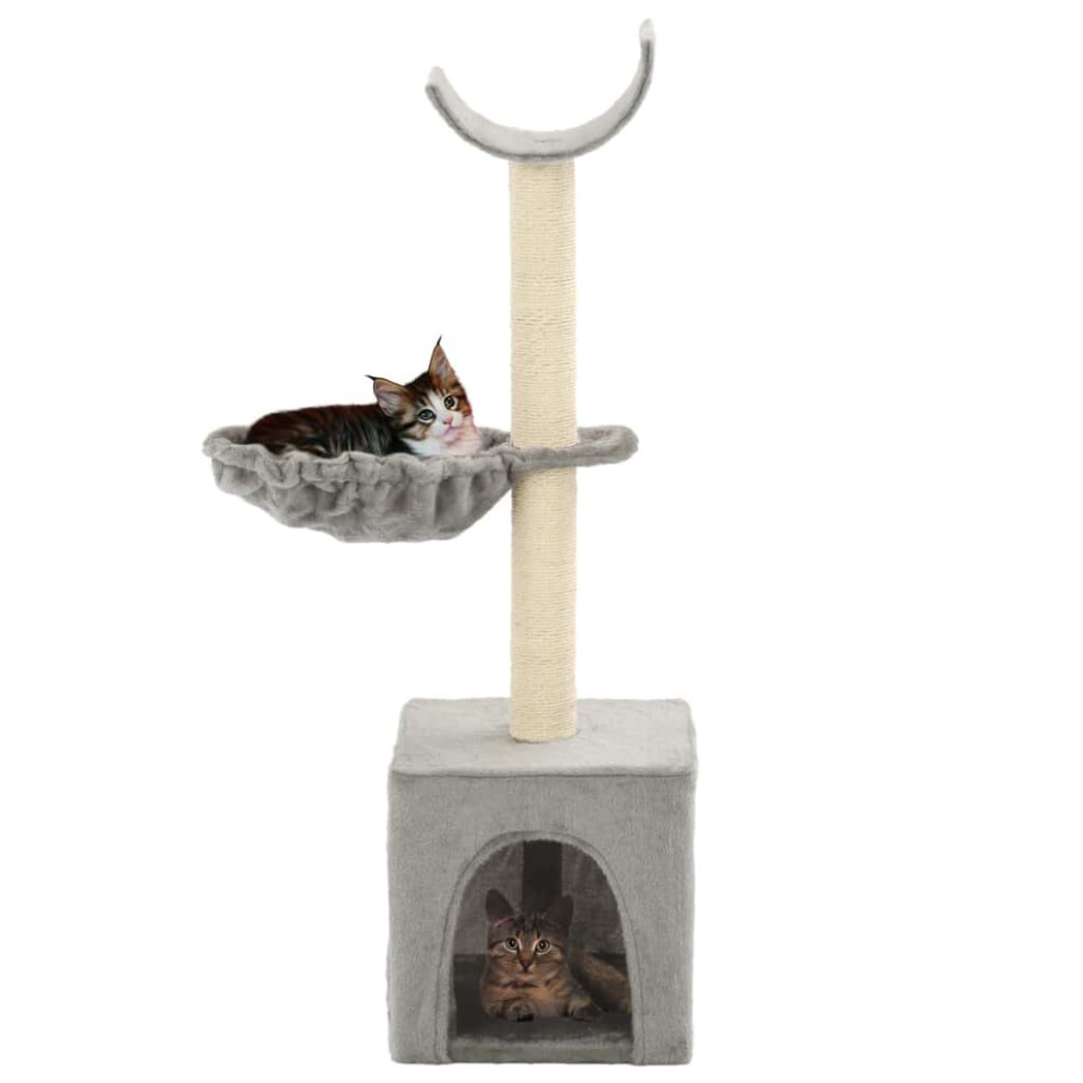 vidaXL Cat Tree With Sisal Scratching Posts 105cm Grey Kitten Furniture Tower