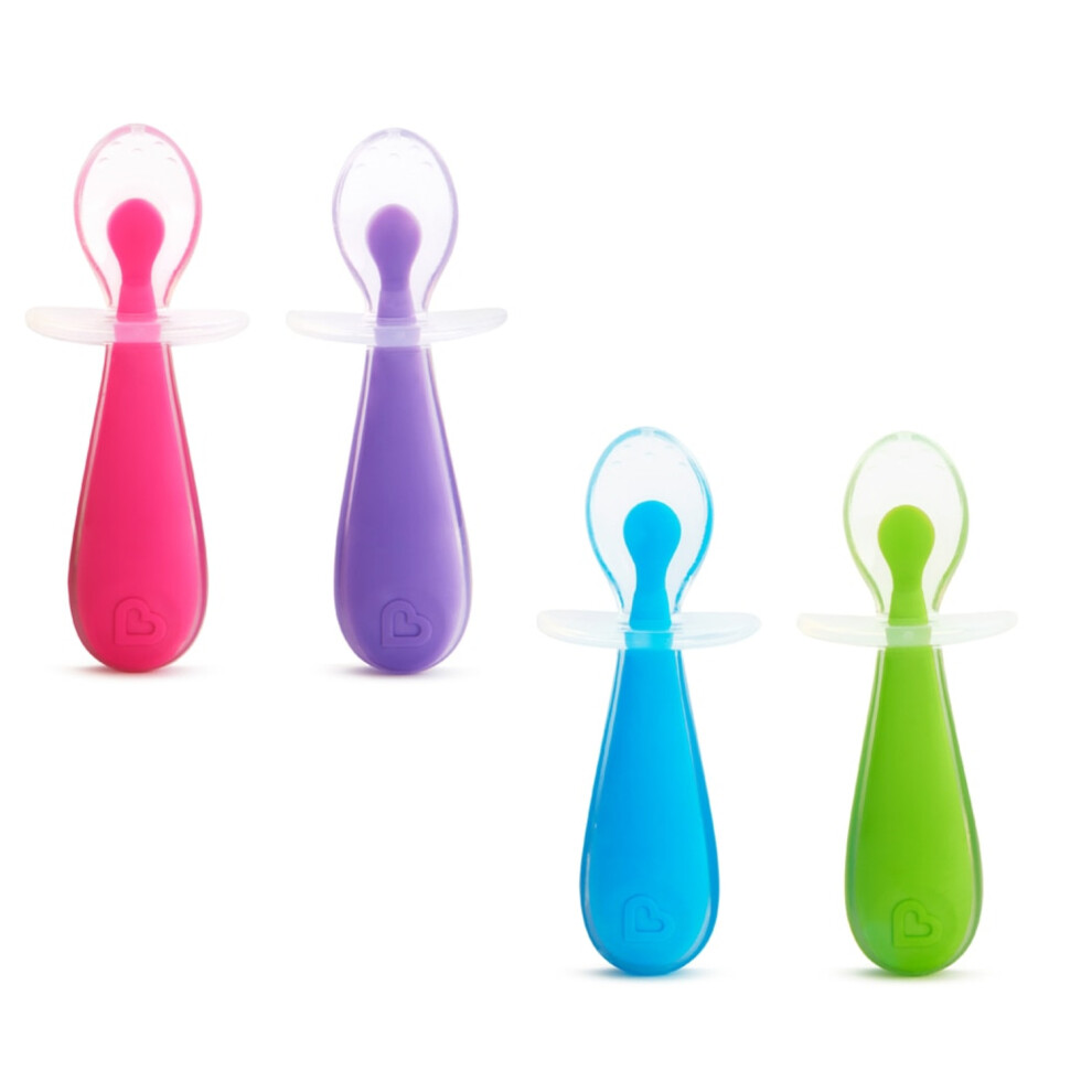 Munchkin Gentle Scoop Silicone Training Spoons 2pk - Assorted Colours