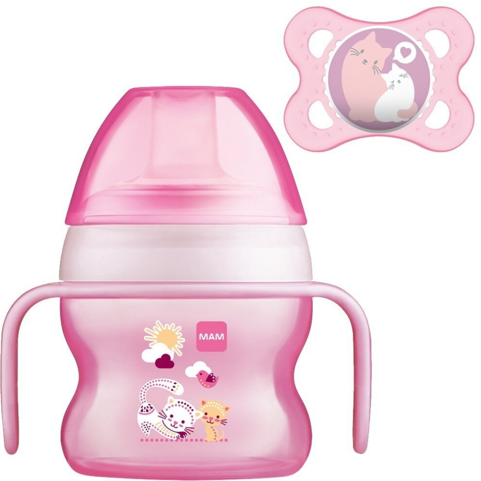 MAM Starter Cup 150ml with 0+ Soother - Pink