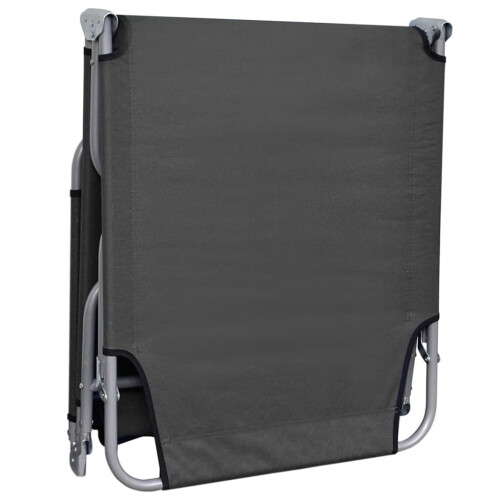 VidaXL vidaXL Grey Foldable Sunlounger With Adjustable Backrest 2