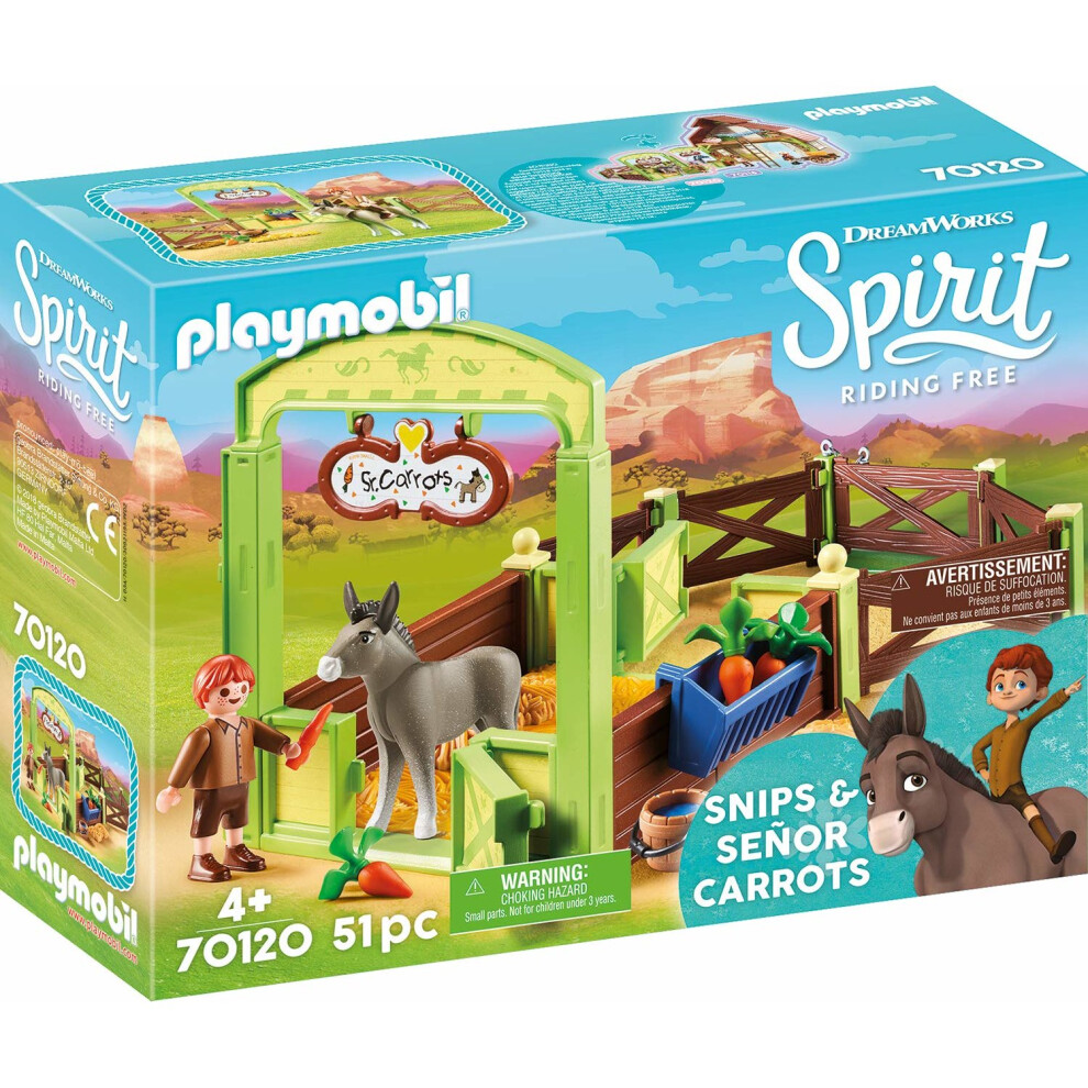 Playmobil Spirit 70120 Snips & SeÃ±or Carrots with Horse Stall