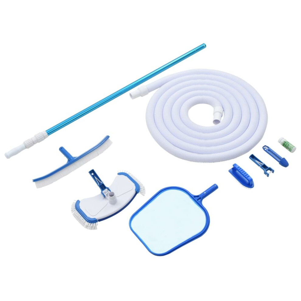 vidaXL 9 Piece Pool Maintenance Kit Spa Cleaning Tool Vacuum Skimmer Bush