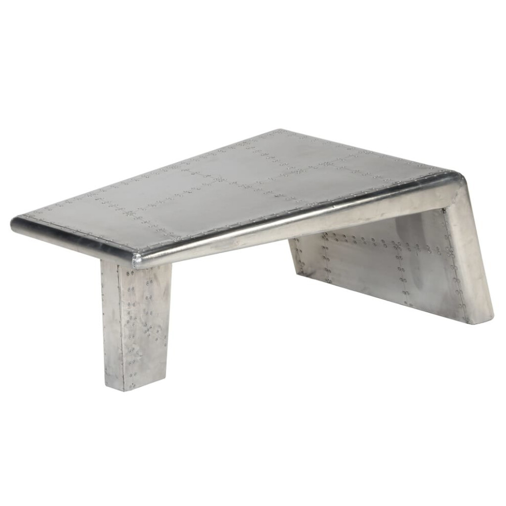 vidaXL Aviator Coffee Table Aluminium Vintage Aircraft Airman Style Furniture