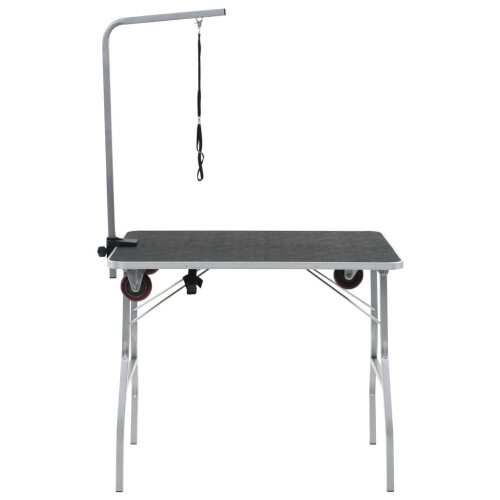 VidaXL Portable Dog Grooming Table with Castors Foldable Adjustable Noose Arm 2