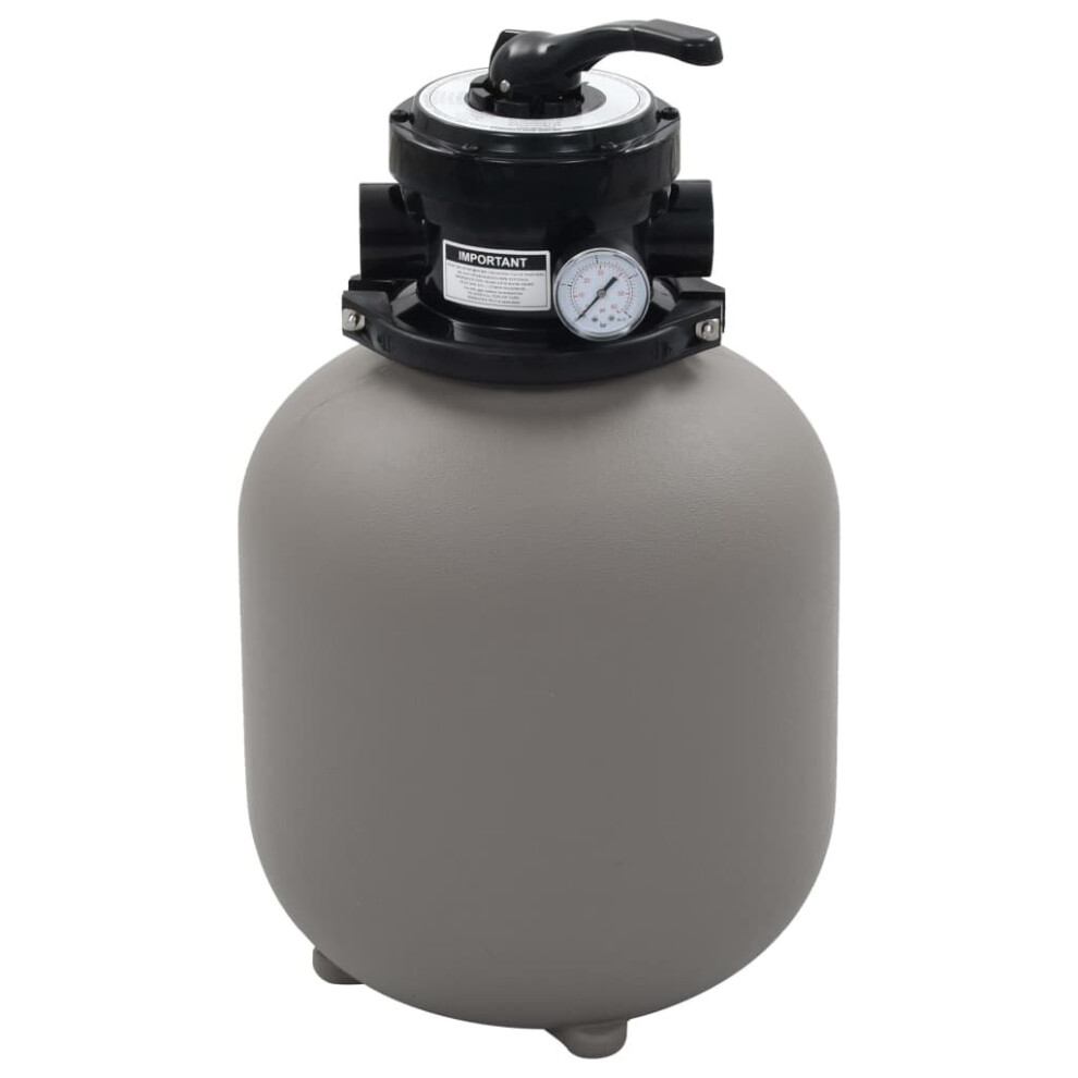 vidaXL Pool Sand Filter with 4 Position Valve Grey 350mm Hot Tub Spa Pump