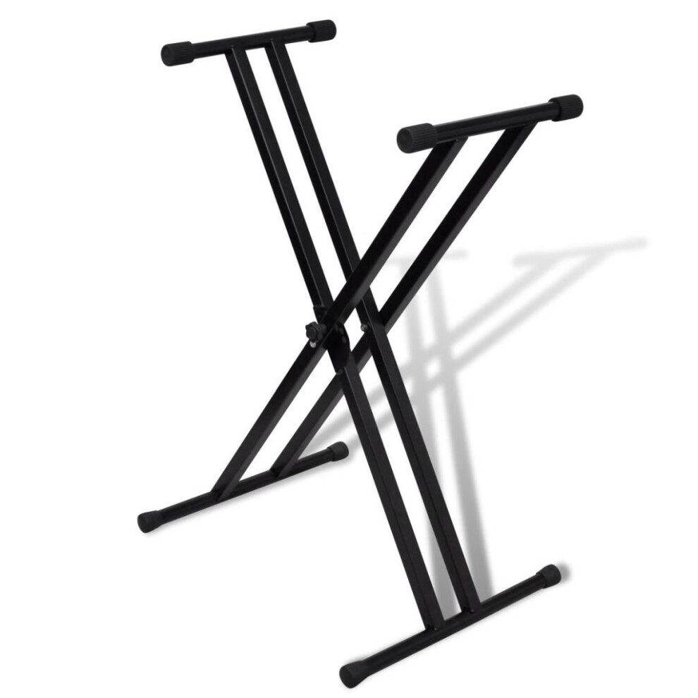 Vidaxl Adjustable Double Braced Keyboard Stand X-Frame Instrument Accessory