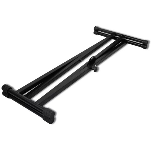 VidaXL vidaXL Adjustable Double Braced Keyboard Stand X-Frame Instrument Accessory 2
