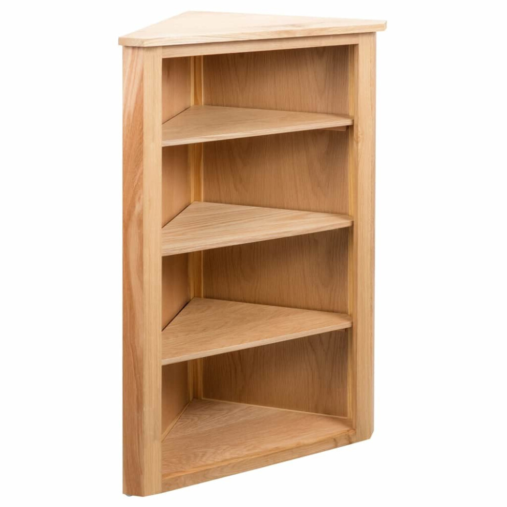 vidaXL Solid Oak Wood Corner Shelf Storage Organiser Unit Chest Display Rack