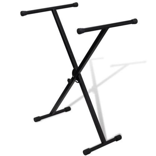 VidaXL Heavy Duty Single Braced Keyboard Stand X-Frame Height Adjustable Foldable