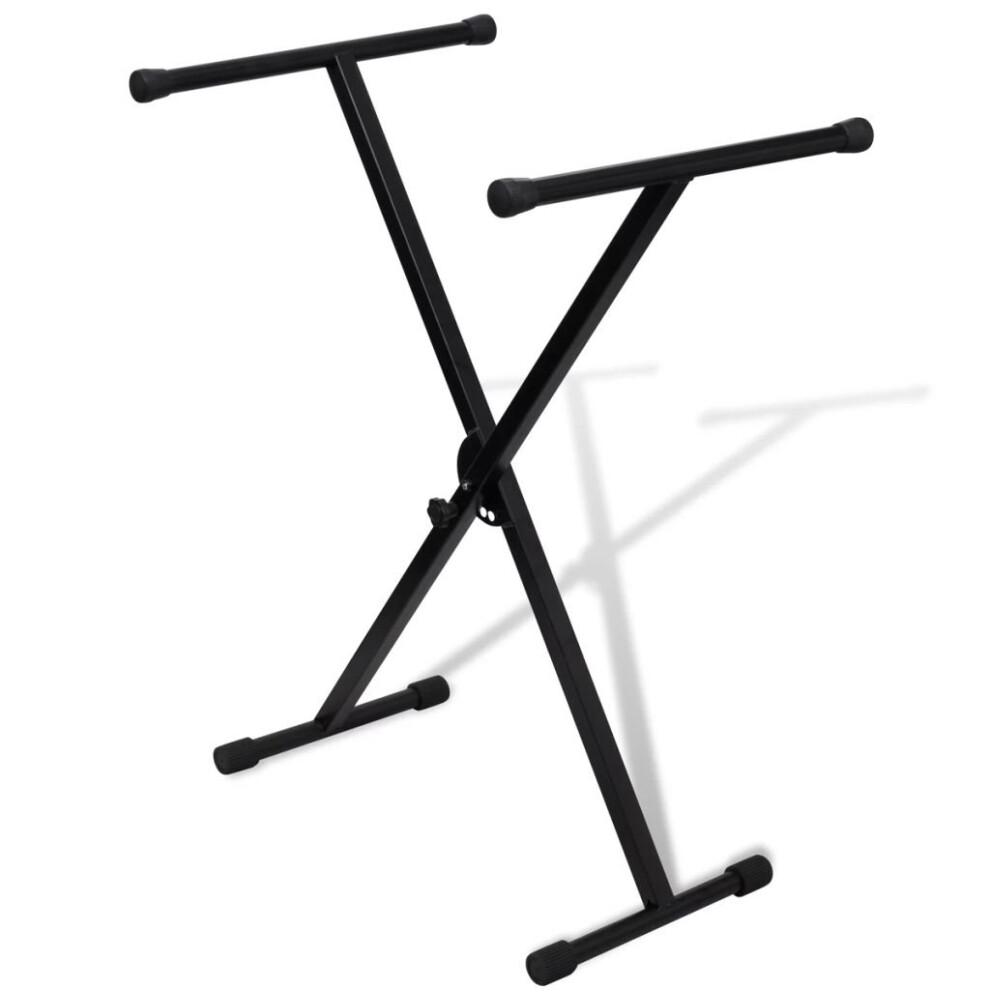Vidaxl Heavy Duty Single Braced Keyboard Stand X-Frame Height Adjustable Foldable