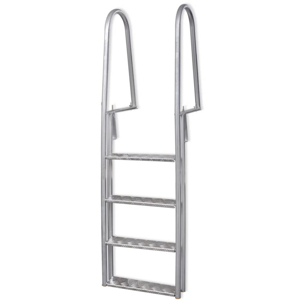 vidaXL 4-Step Dock Swimming Pool Ladder Aluminium 167 cm Non Slip Heavy Duty